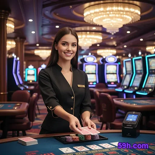 Atendente no celular com suporte acessível no 59h.com